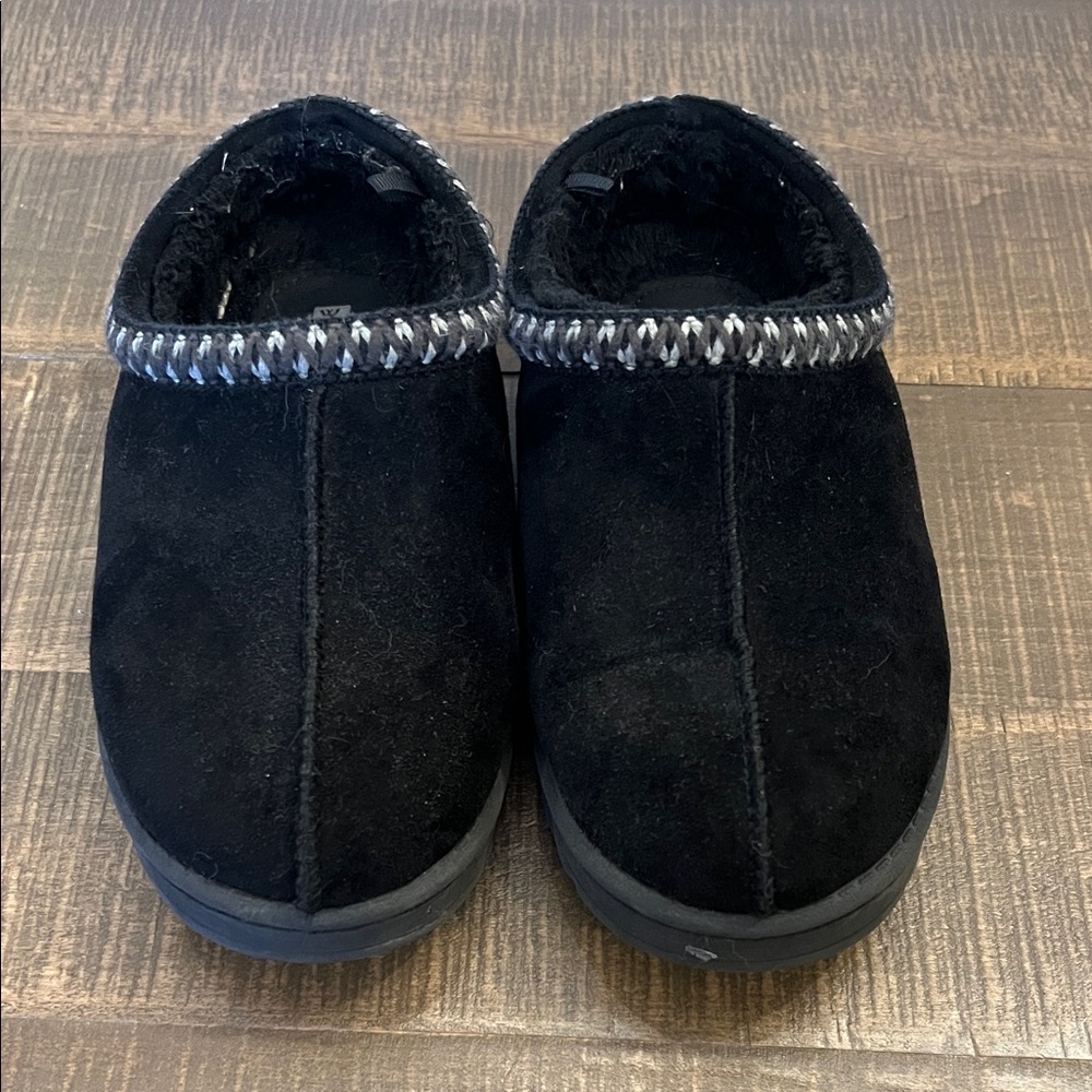 Cozy Black Suede Slip-ons